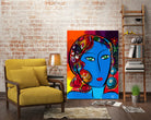 Pop Blue girl by Emmanuel Signorino on GIANT ART - blue digital painting