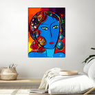 Pop Blue girl by Emmanuel Signorino on GIANT ART - blue digital painting