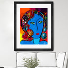 Pop Blue girl by Emmanuel Signorino on GIANT ART - blue digital painting