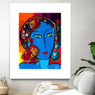 Pop Blue girl by Emmanuel Signorino on GIANT ART - blue digital painting