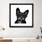 French bulldog portrait in glasses by Anastasiia Kononenko on GIANT ART - black cartooning