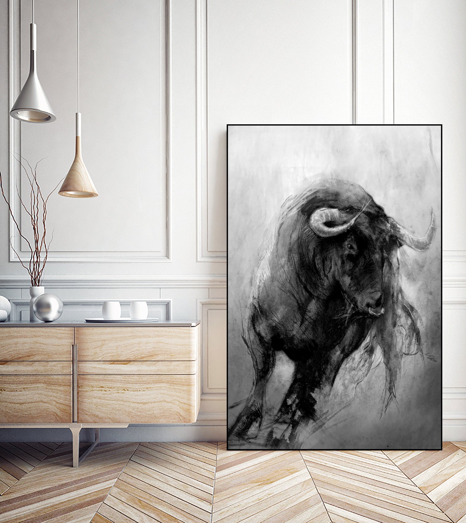 BULL by Mika Koskensalmi on GIANT ART - black digital painting