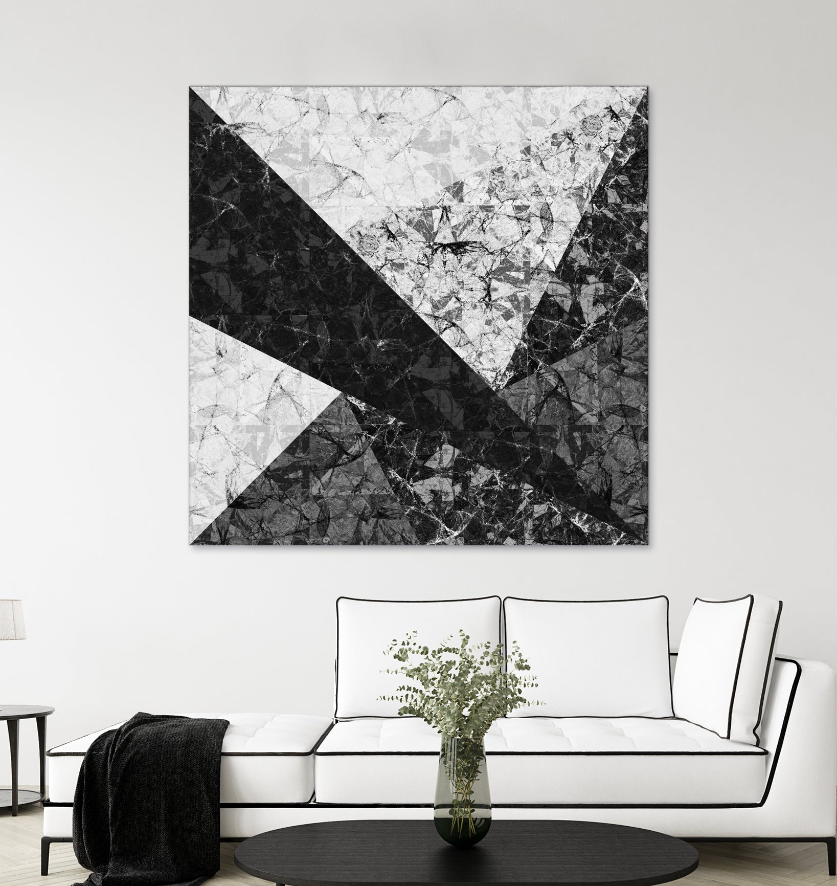 Marble Geometric Background C19 by Ilenia Pagliarini on GIANT ART - black digital drawing