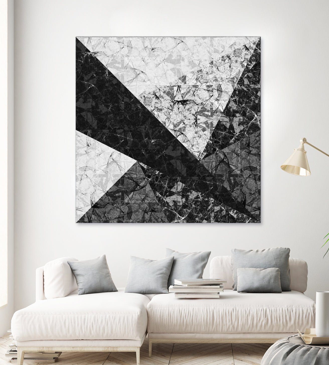 Marble Geometric Background C19 by Ilenia Pagliarini on GIANT ART - black digital drawing