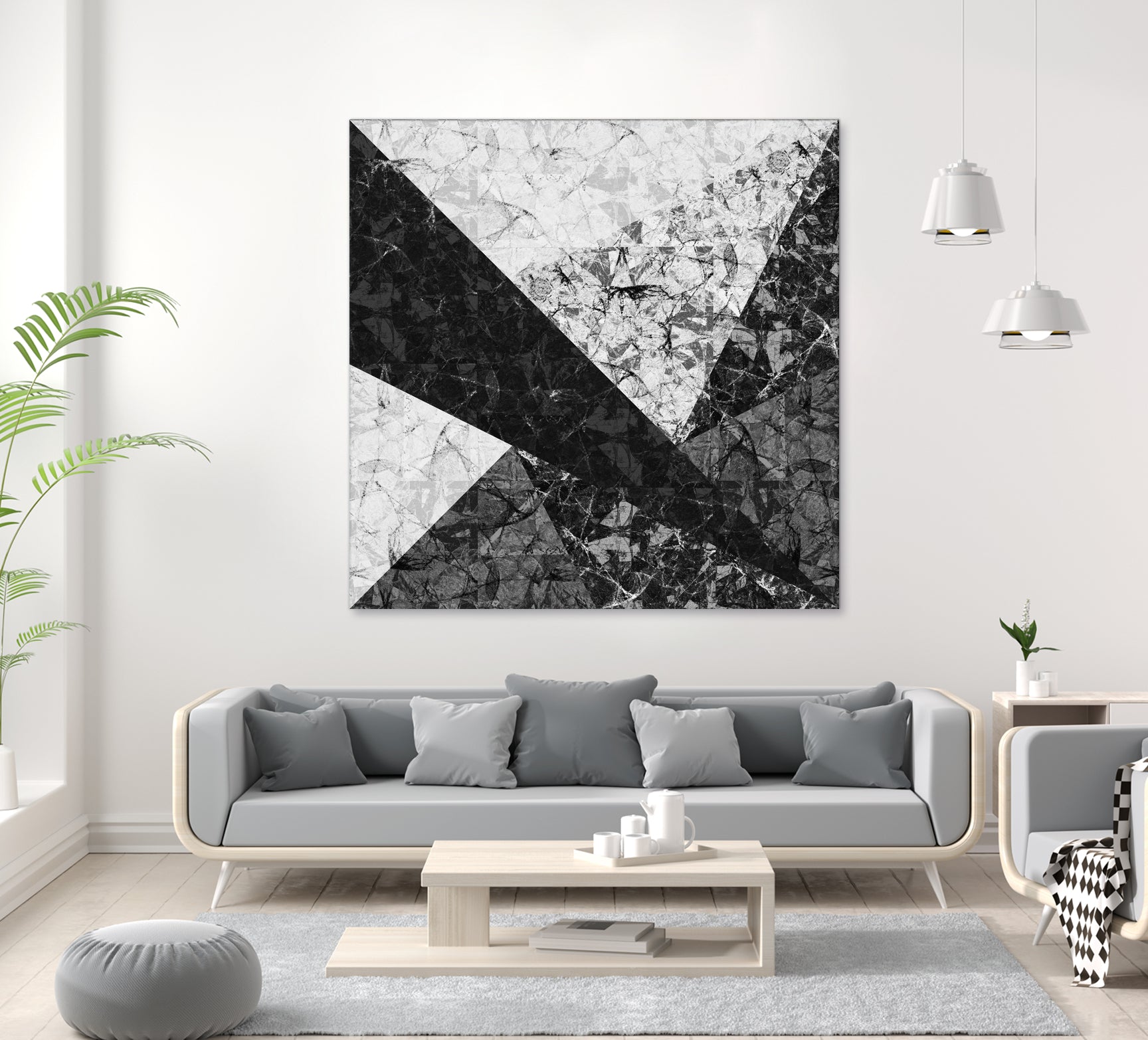 Marble Geometric Background C19 by Ilenia Pagliarini on GIANT ART - black digital drawing