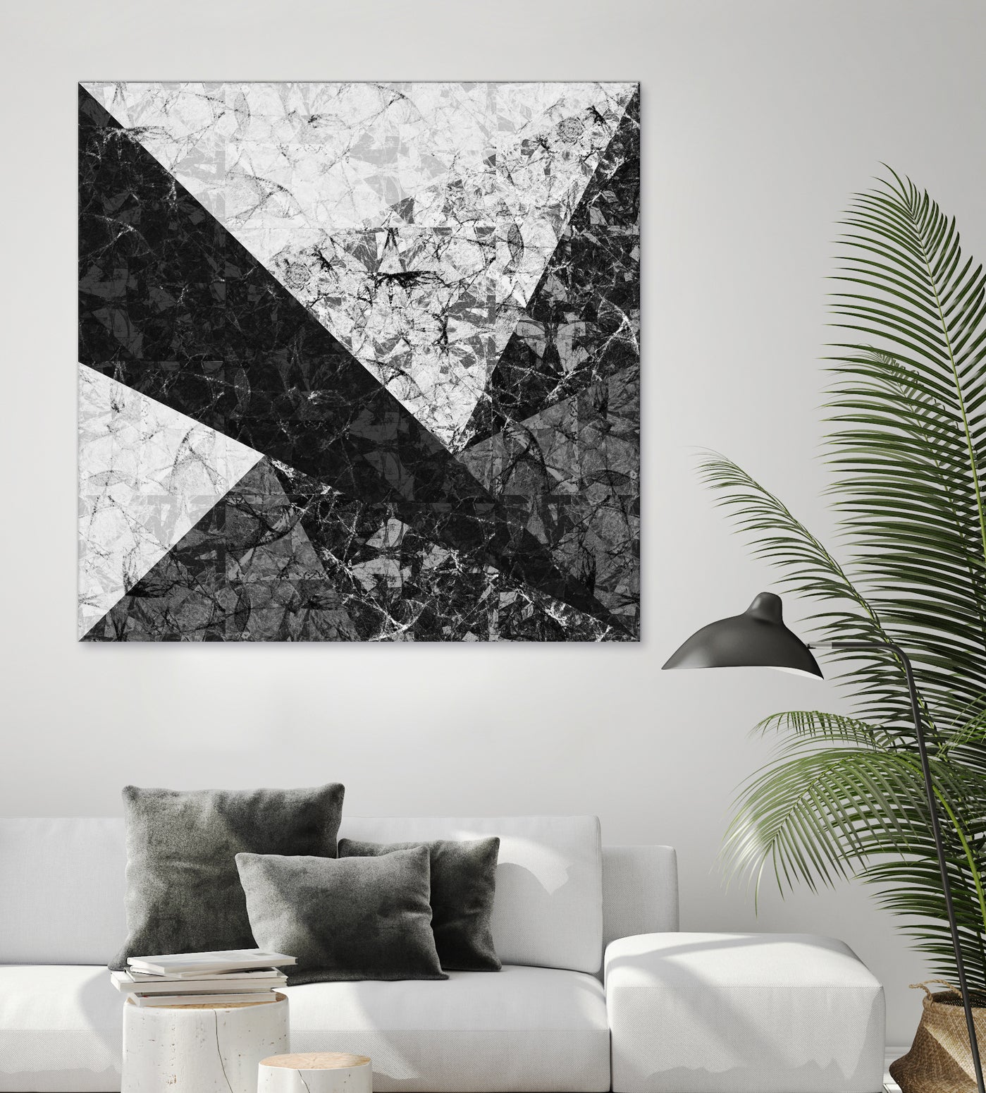 Marble Geometric Background C19 by Ilenia Pagliarini on GIANT ART - black digital drawing