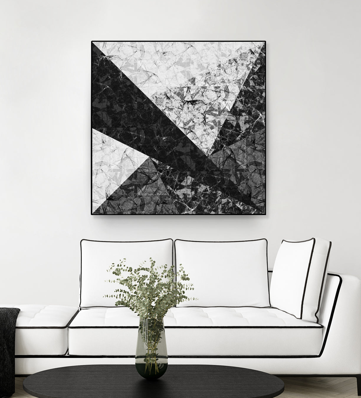 Marble Geometric Background C19 by Ilenia Pagliarini on GIANT ART - black digital drawing