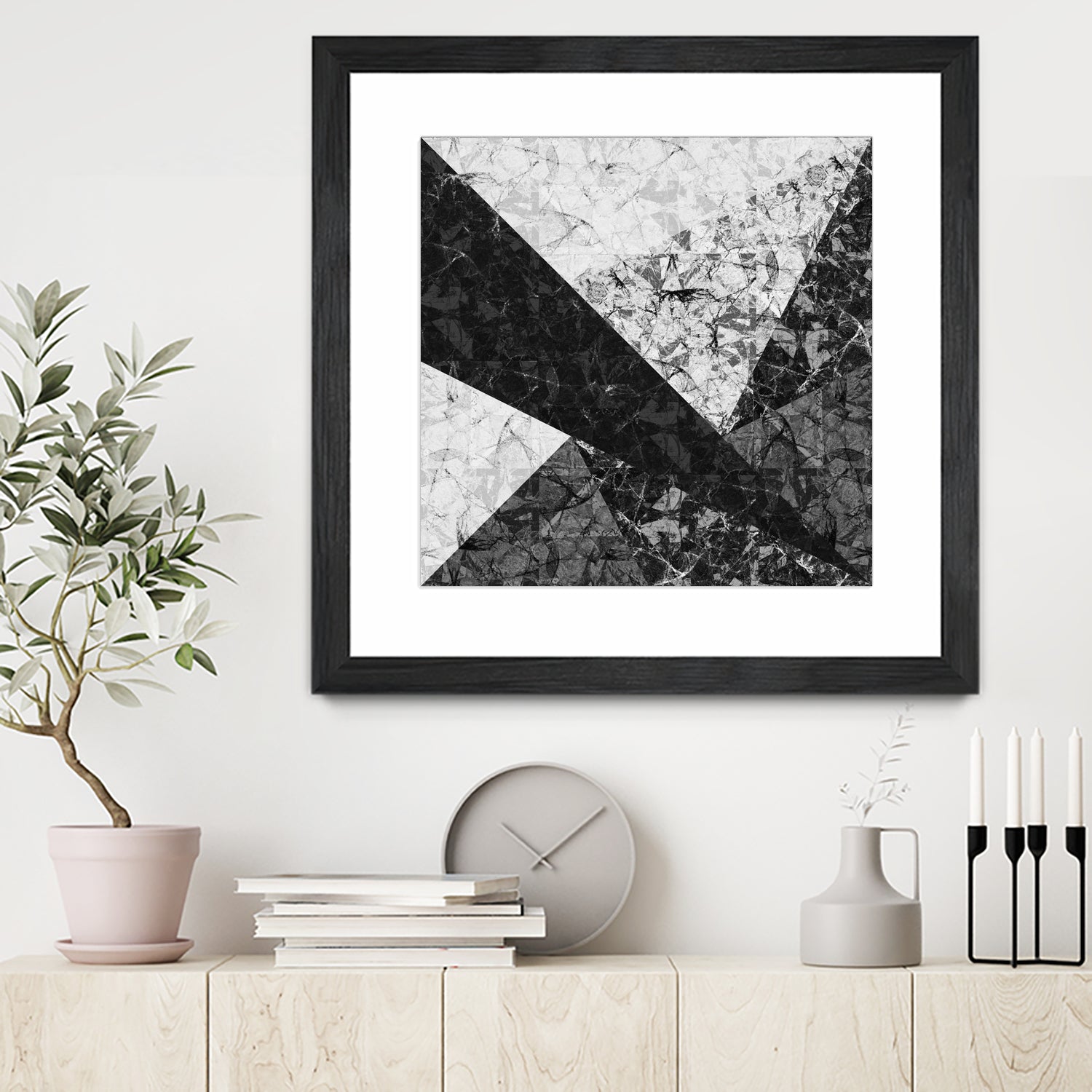 Marble Geometric Background C19 by Ilenia Pagliarini on GIANT ART - black digital drawing