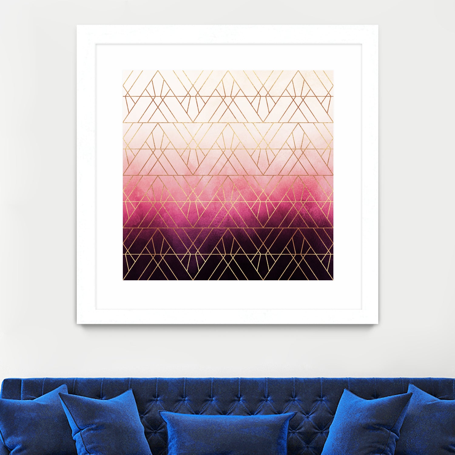 Pink Ombre Triangles by Elisabeth Fredriksson on GIANT ART - pink digital painting