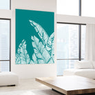 Banana Leaves on Teal by Daniela di Niro on GIANT ART - blue digital drawing