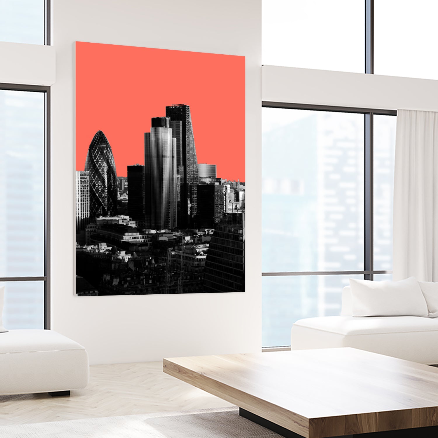 London Black and White by Laura Turner on GIANT ART - red digital painting