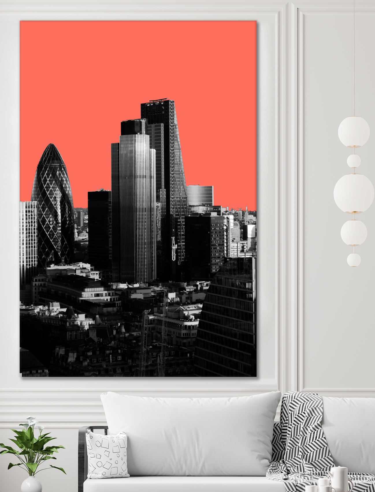 London Black and White by Laura Turner on GIANT ART - red digital painting