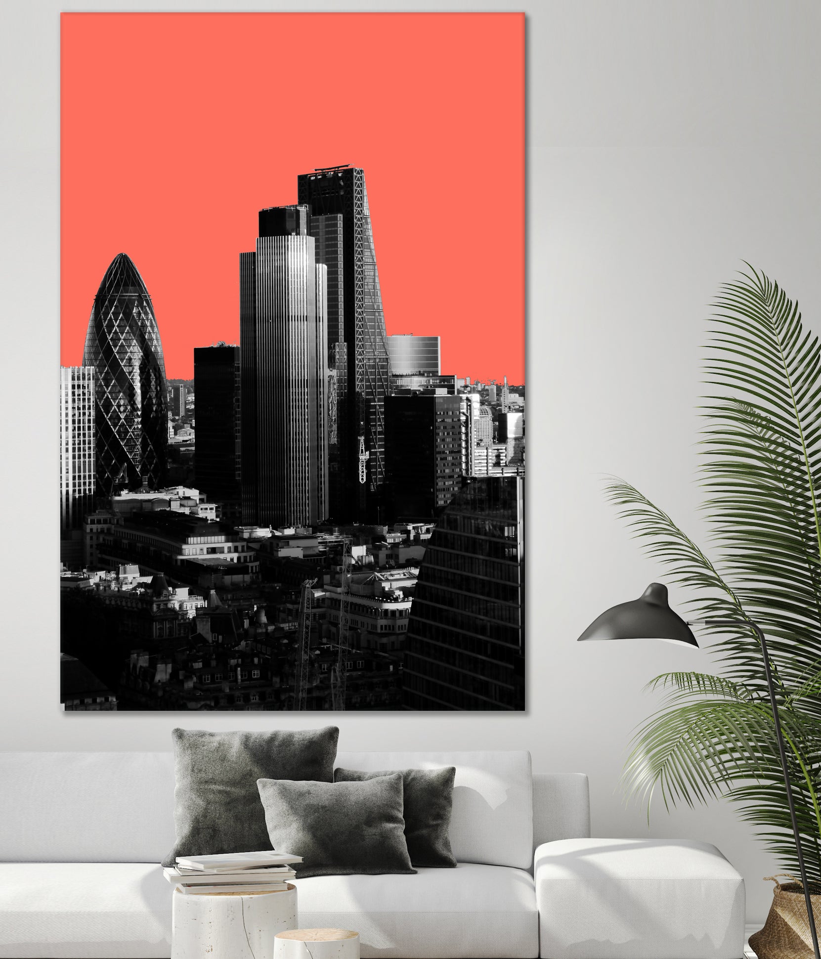 London Black and White by Laura Turner on GIANT ART - red digital painting