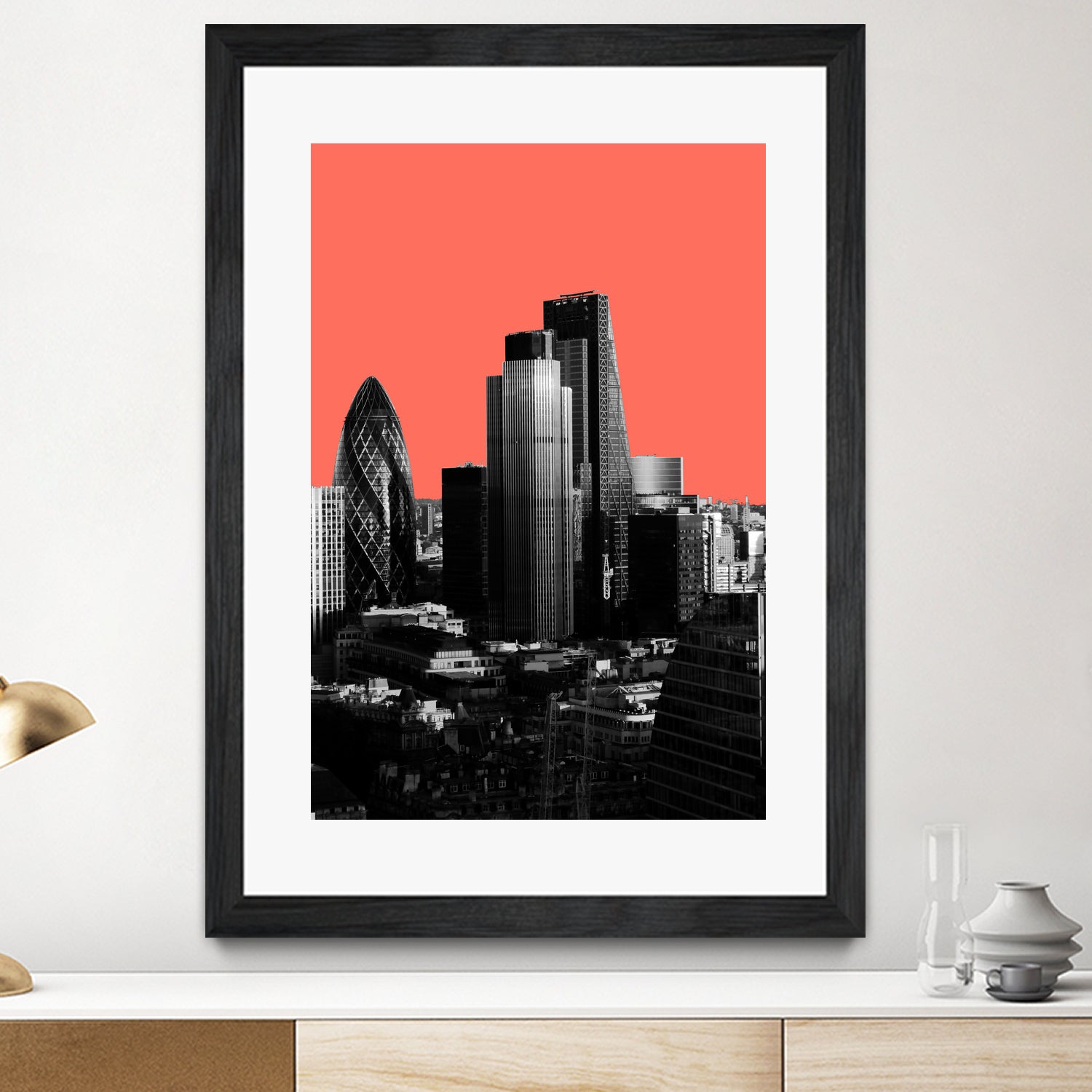 London Black and White by Laura Turner on GIANT ART - red digital painting