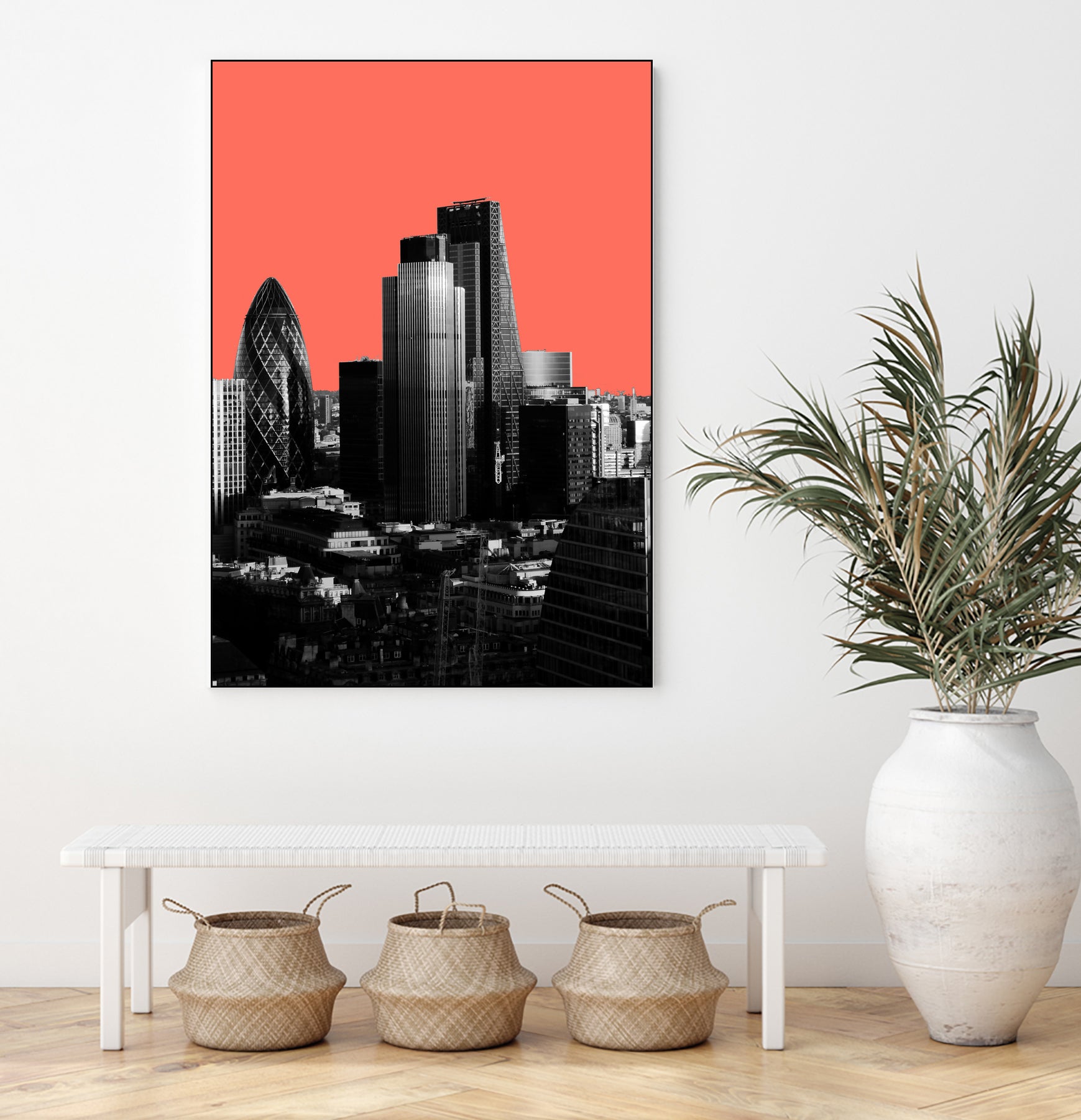 London Black and White by Laura Turner on GIANT ART - red digital painting