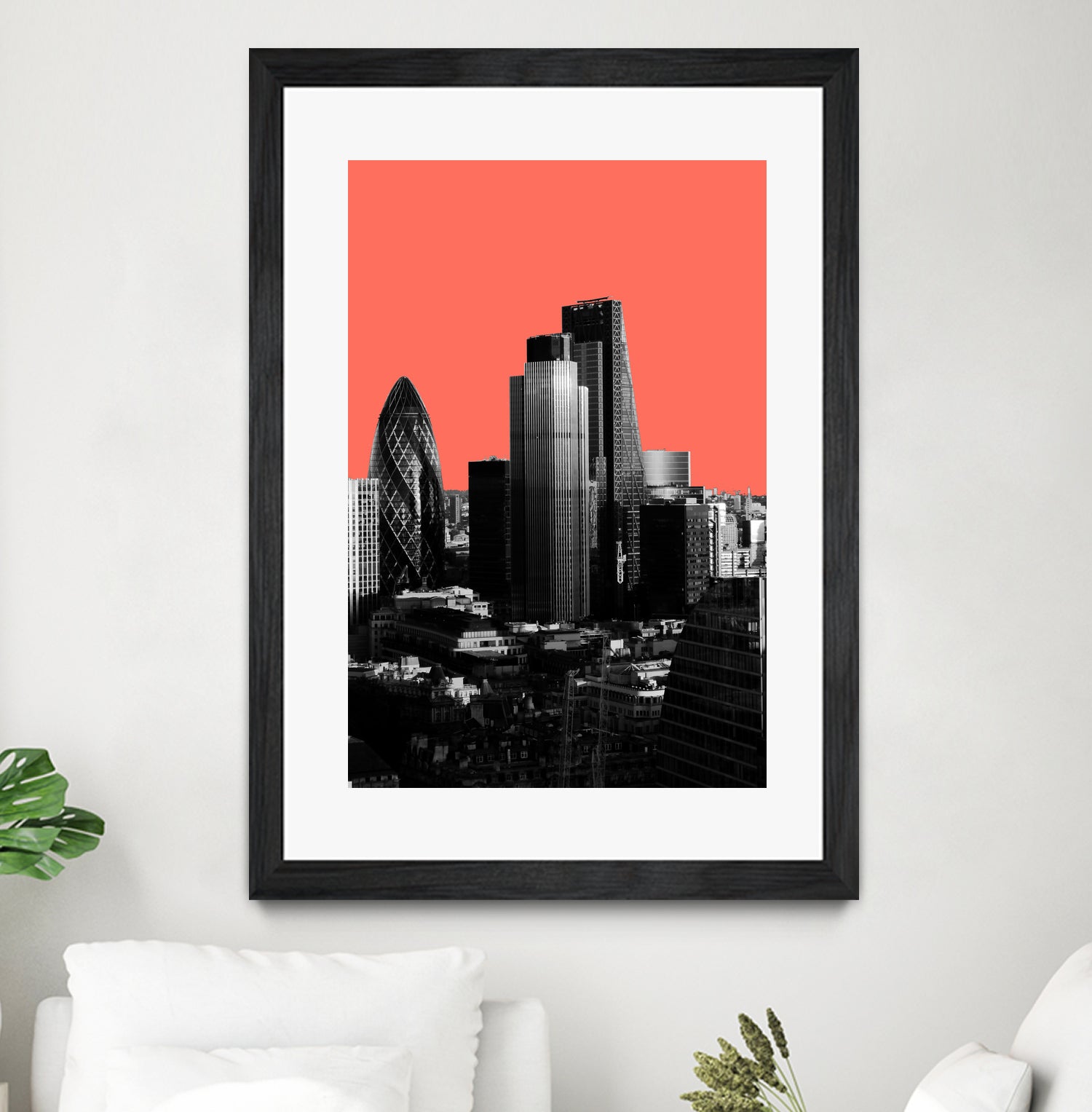 London Black and White by Laura Turner on GIANT ART - red digital painting