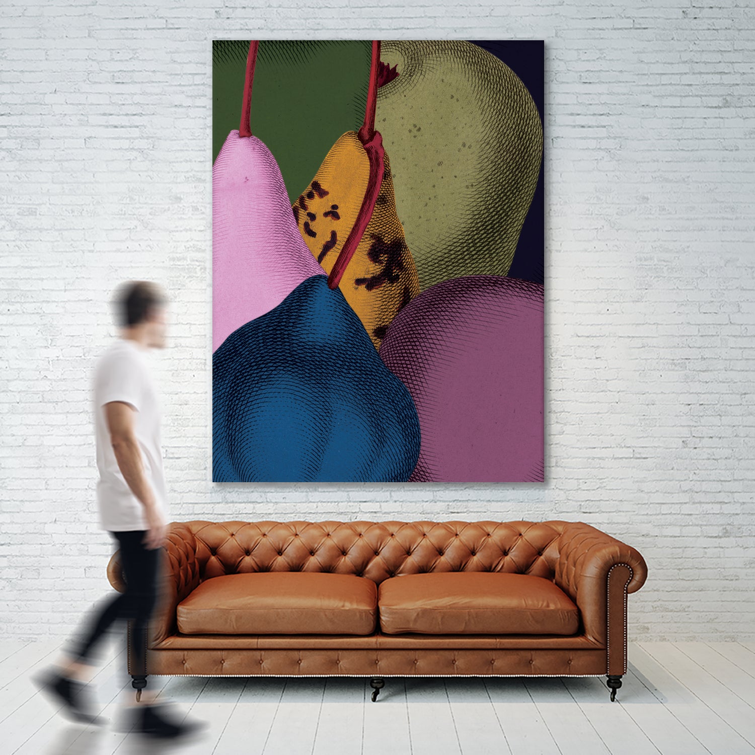 Modern Still life - Pears by Marlies Niemeijer on GIANT ART - blue mixed media