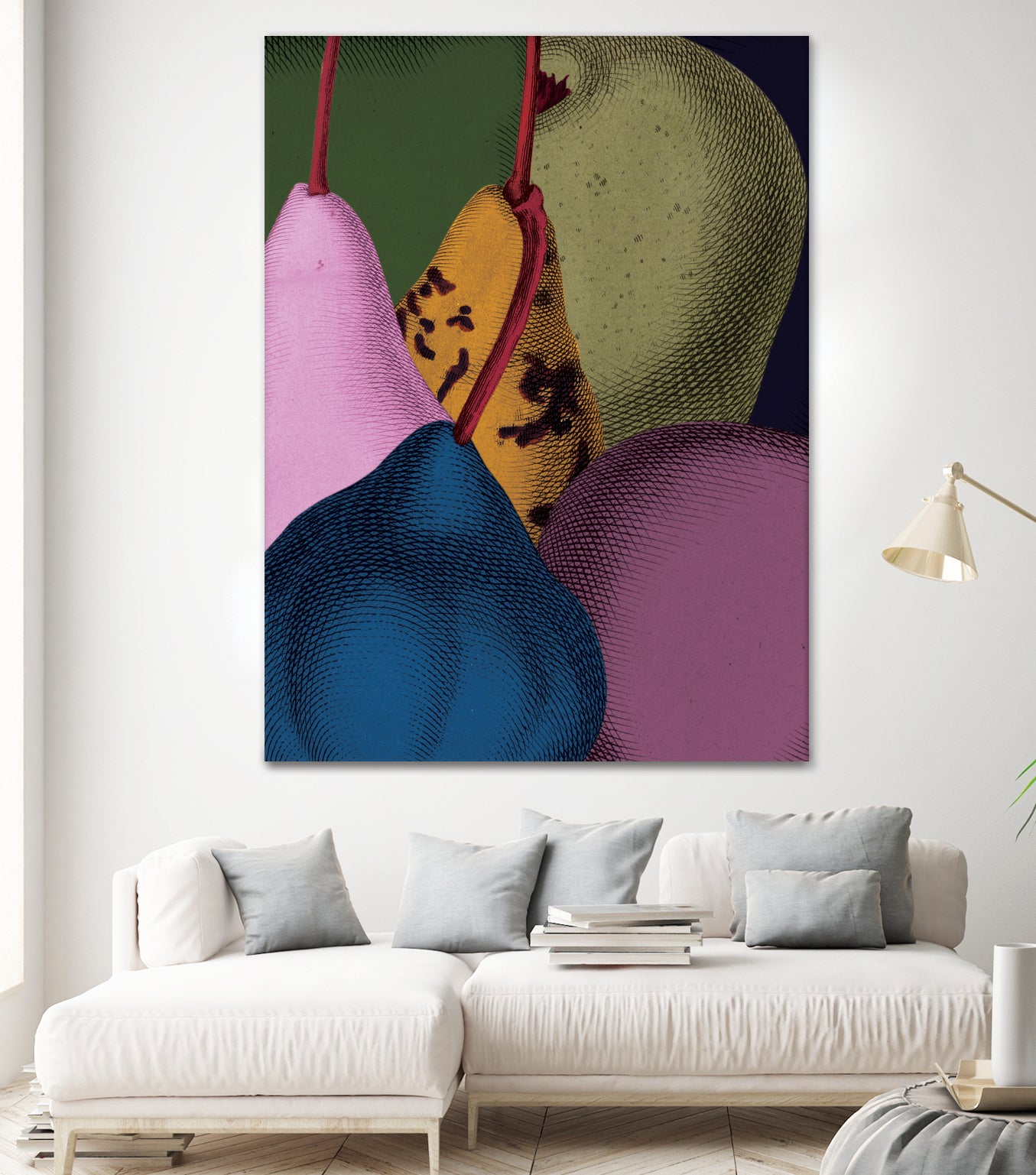 Modern Still life - Pears by Marlies Niemeijer on GIANT ART - blue mixed media