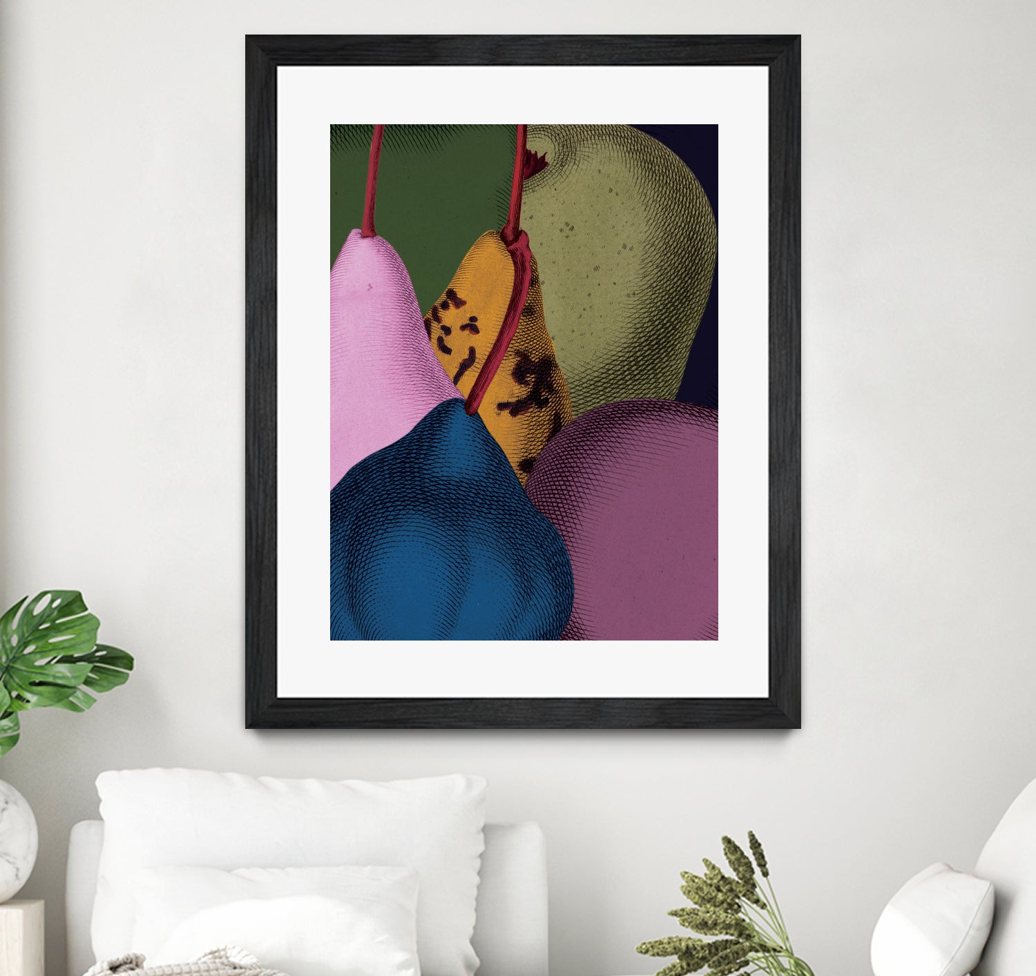 Modern Still life - Pears by Marlies Niemeijer on GIANT ART - blue mixed media