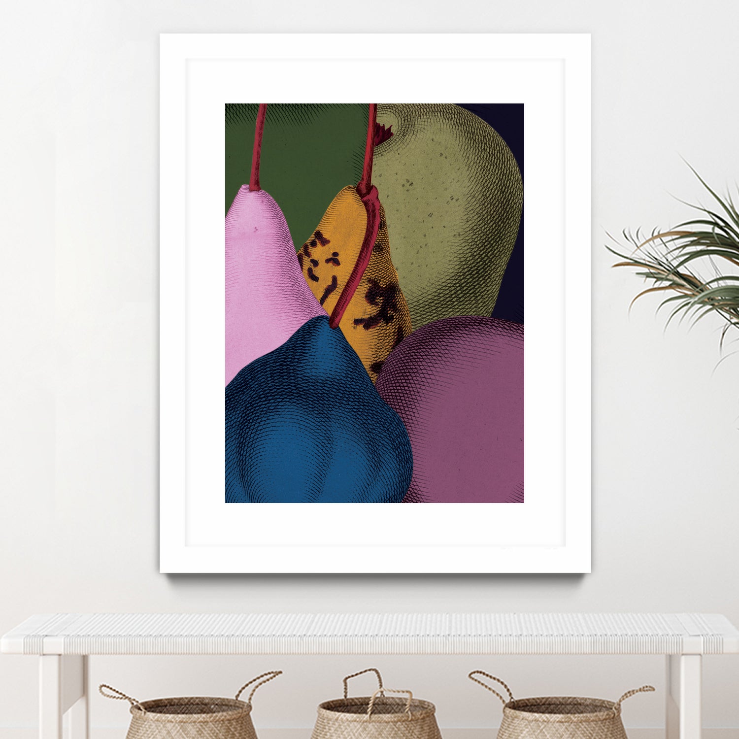 Modern Still life - Pears by Marlies Niemeijer on GIANT ART - blue mixed media