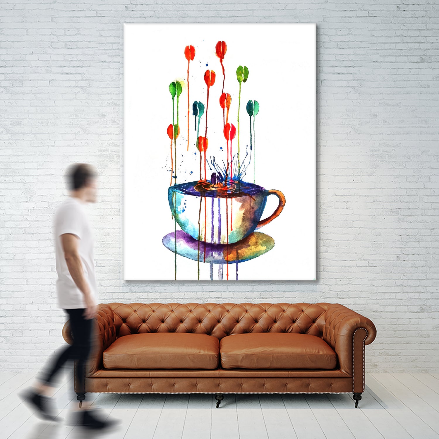 Coffee Splash by Emma Kaufmann on GIANT ART - fuchsia mixed media