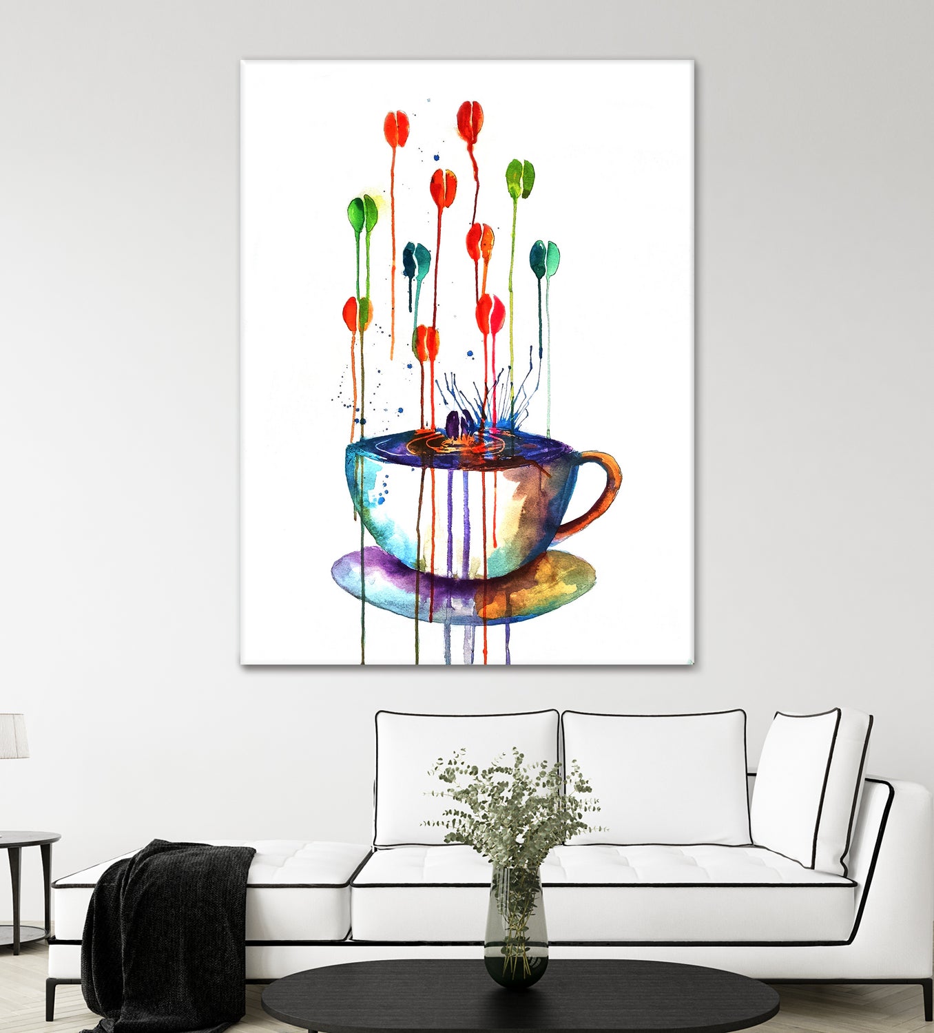 Coffee Splash by Emma Kaufmann on GIANT ART - fuchsia mixed media