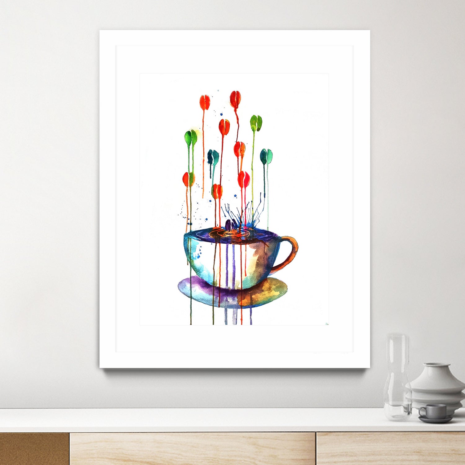 Coffee Splash by Emma Kaufmann on GIANT ART - fuchsia mixed media