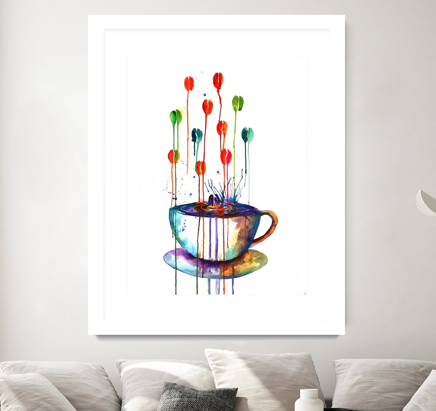 Coffee Splash by Emma Kaufmann on GIANT ART - fuchsia mixed media