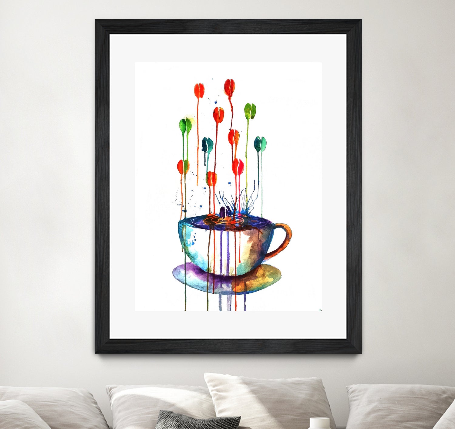 Coffee Splash by Emma Kaufmann on GIANT ART - fuchsia mixed media