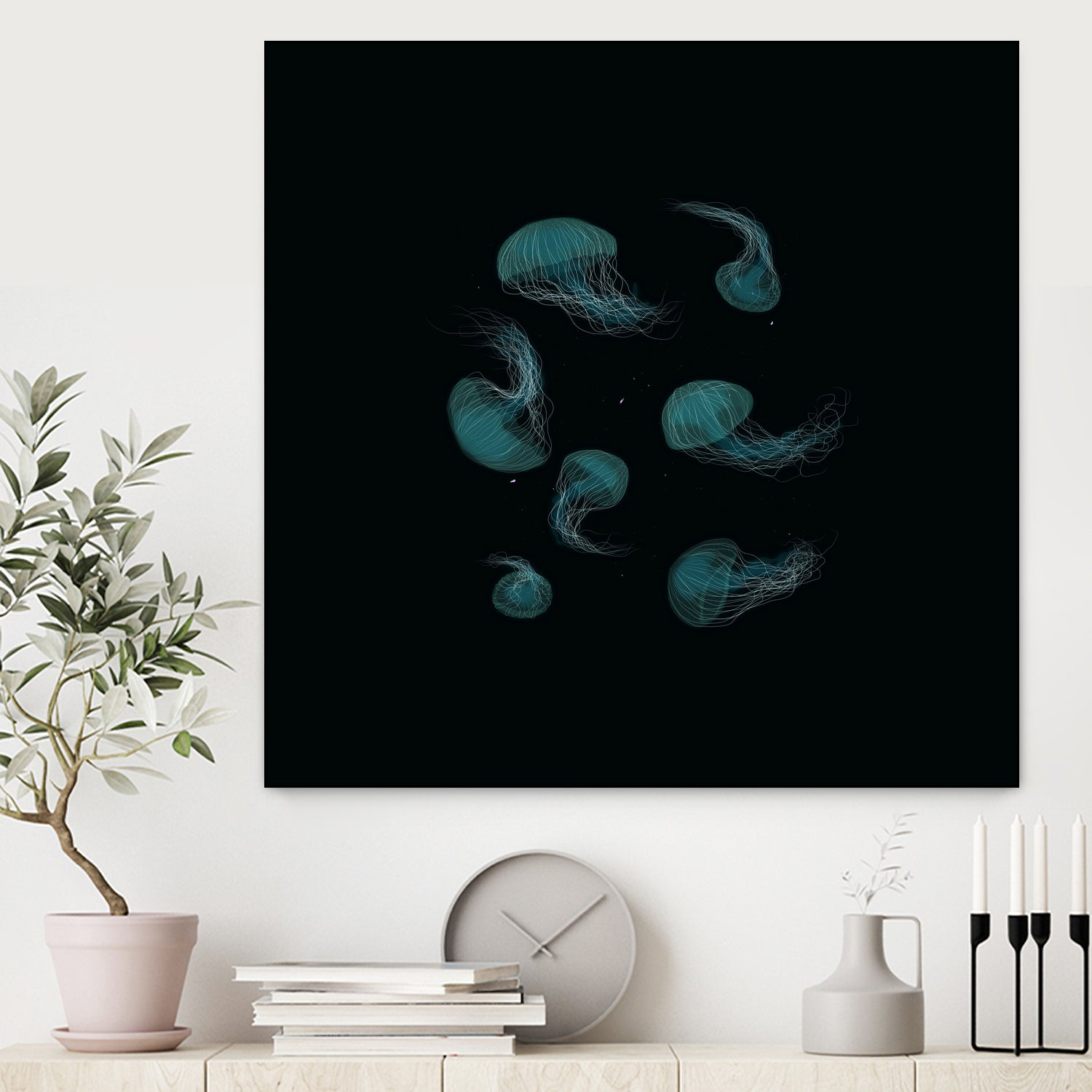 Jellyfish Ballet by ursulla Pinon on GIANT ART - black digital drawing