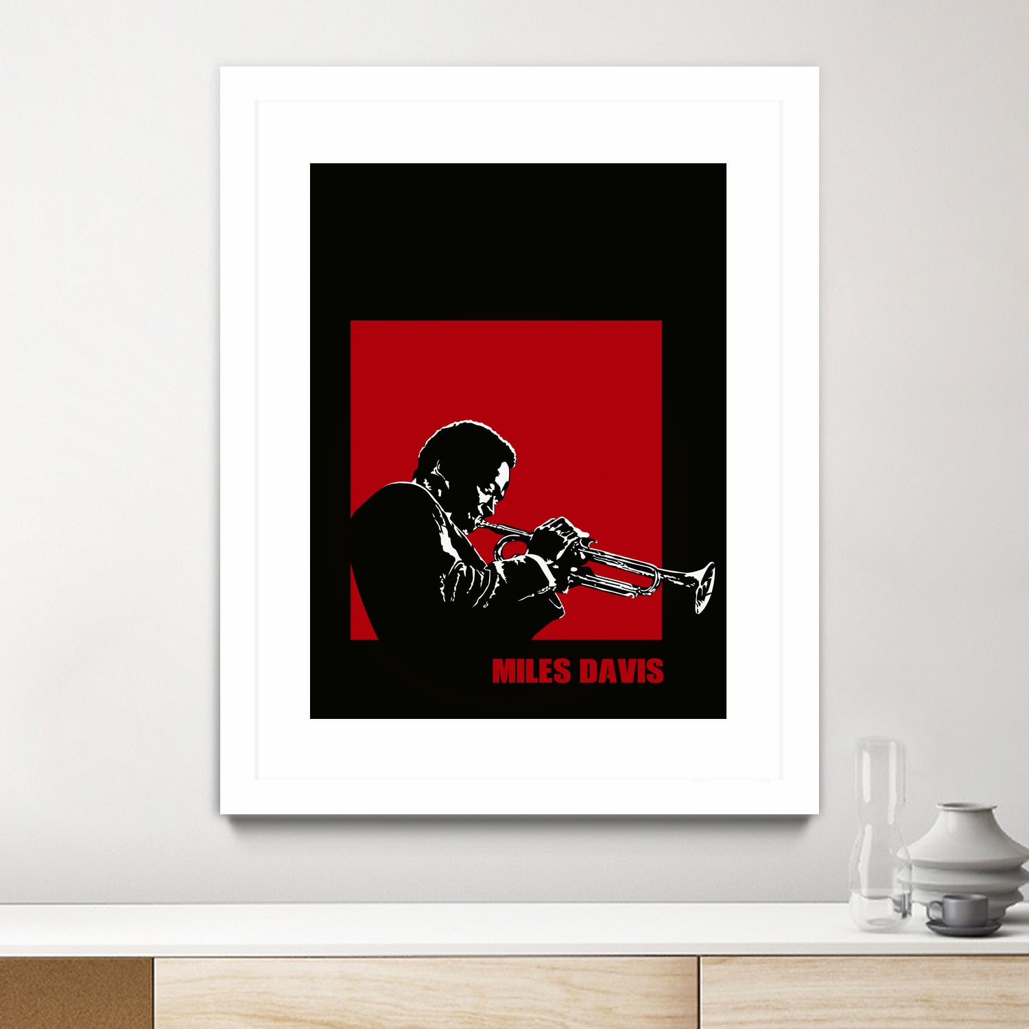 MILES / DAVIS [A Kind of Red][by felixx / 2016] by Aeffe Felis on GIANT ART - black vector illustration