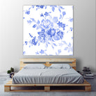 Blue Flowers - Floral Pattern Art by salome mikaberidze on GIANT ART - blue digital drawing