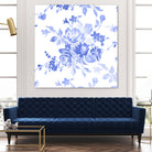 Blue Flowers - Floral Pattern Art by salome mikaberidze on GIANT ART - blue digital drawing