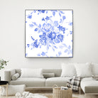 Blue Flowers - Floral Pattern Art by salome mikaberidze on GIANT ART - blue digital drawing