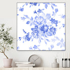 Blue Flowers - Floral Pattern Art by salome mikaberidze on GIANT ART - blue digital drawing