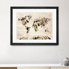 world map music instruments 2 by Bekim Mehovic on GIANT ART - brown digital painting