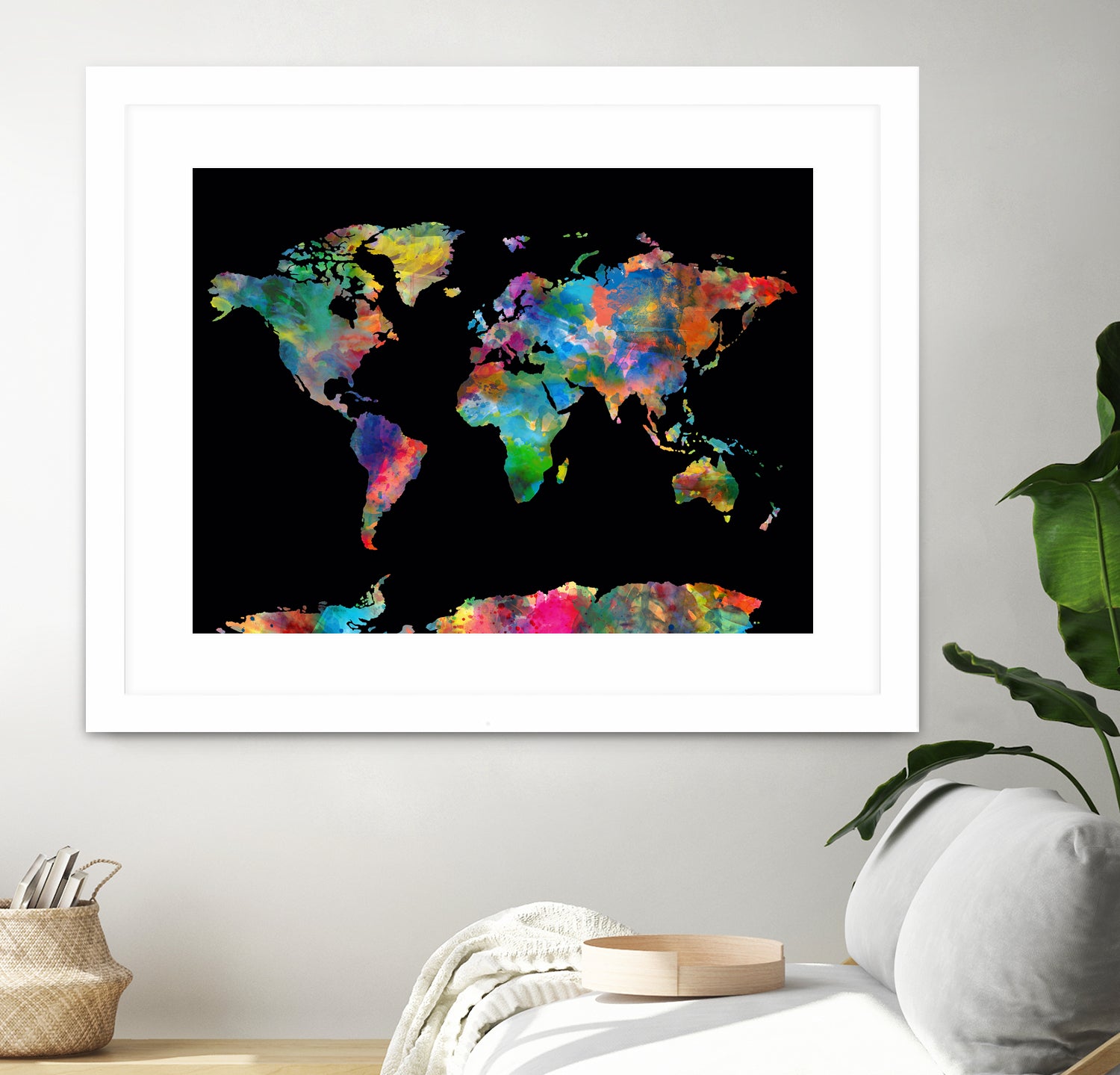 World map watercolor 5 by Bekim Mehovic on GIANT ART - black digital painting