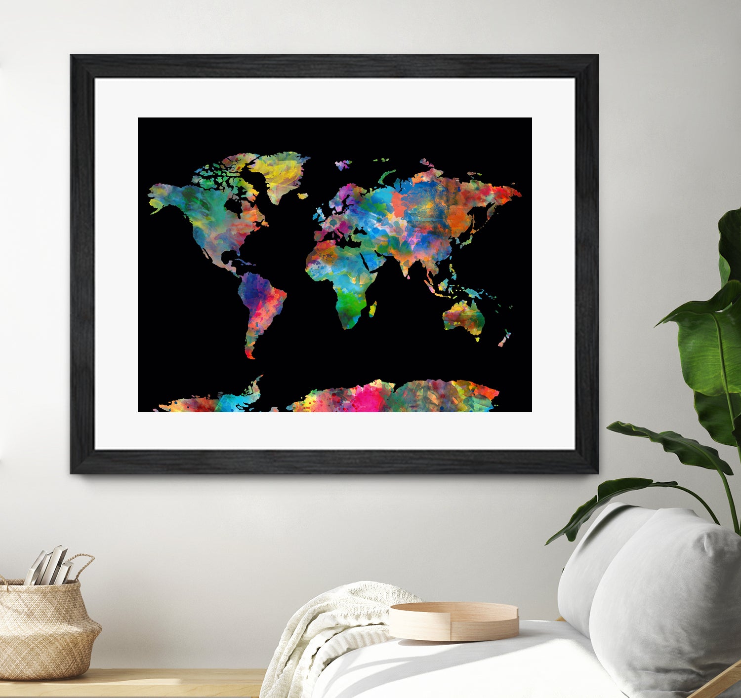 World map watercolor 5 by Bekim Mehovic on GIANT ART - black digital painting