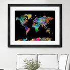 World map watercolor 5 by Bekim Mehovic on GIANT ART - black digital painting