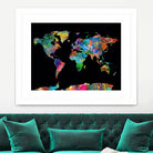 World map watercolor 5 by Bekim Mehovic on GIANT ART - black digital painting