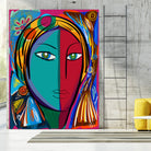 Pop Portrait Girl Fauvism by Emmanuel Signorino on GIANT ART - blue digital painting