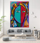 Pop Portrait Girl Fauvism by Emmanuel Signorino on GIANT ART - blue digital painting