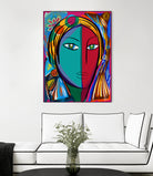 Pop Portrait Girl Fauvism by Emmanuel Signorino on GIANT ART - blue digital painting