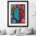 Pop Portrait Girl Fauvism by Emmanuel Signorino on GIANT ART - blue digital painting