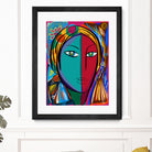 Pop Portrait Girl Fauvism by Emmanuel Signorino on GIANT ART - blue digital painting