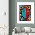 Pop Portrait Girl Fauvism by Emmanuel Signorino on GIANT ART - blue digital painting