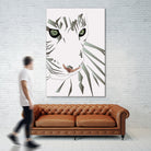 Tiger's Tranquility by Romina Lutz on GIANT ART - white digital painting