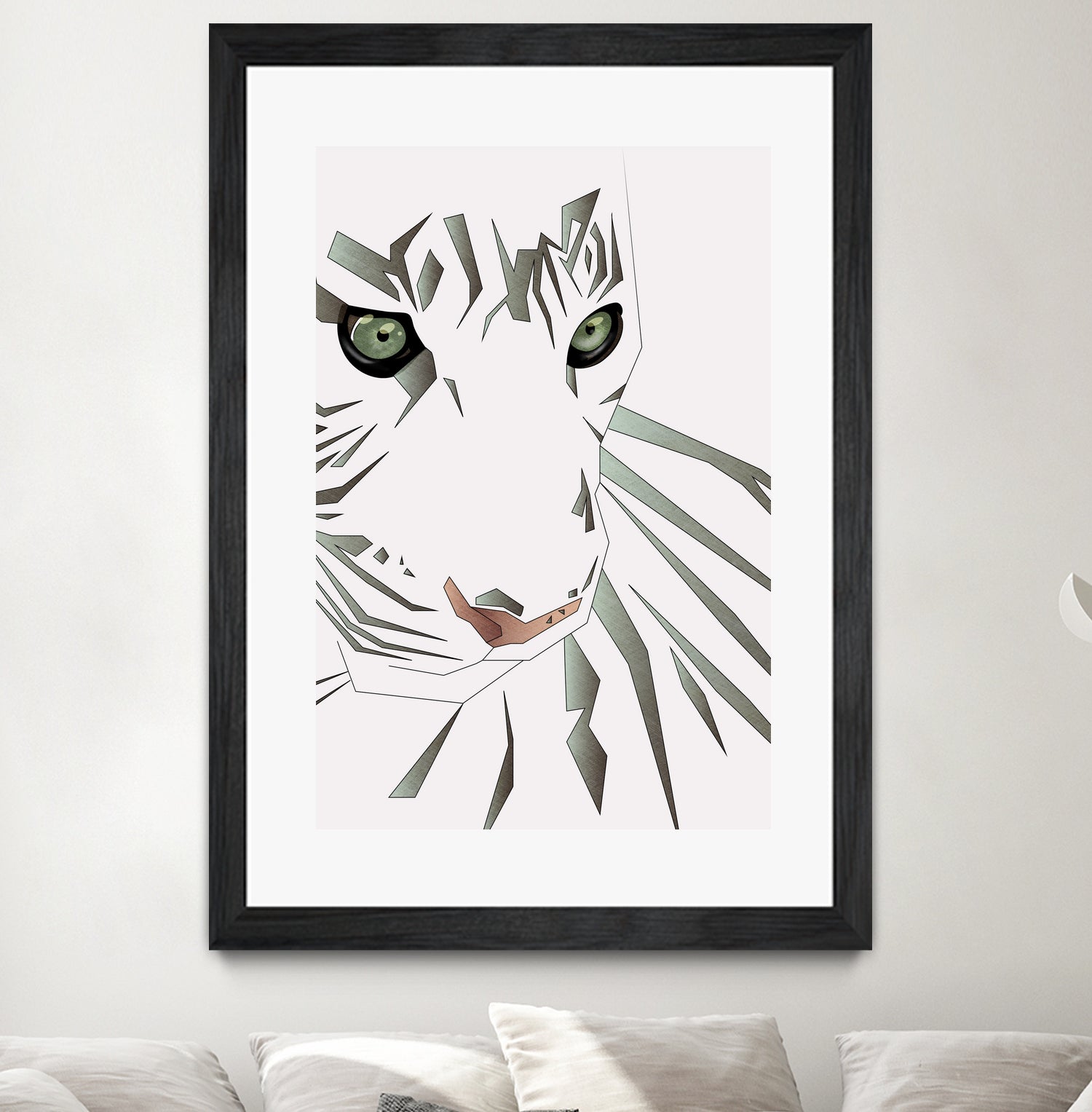 Tiger's Tranquility by Romina Lutz on GIANT ART - white digital painting