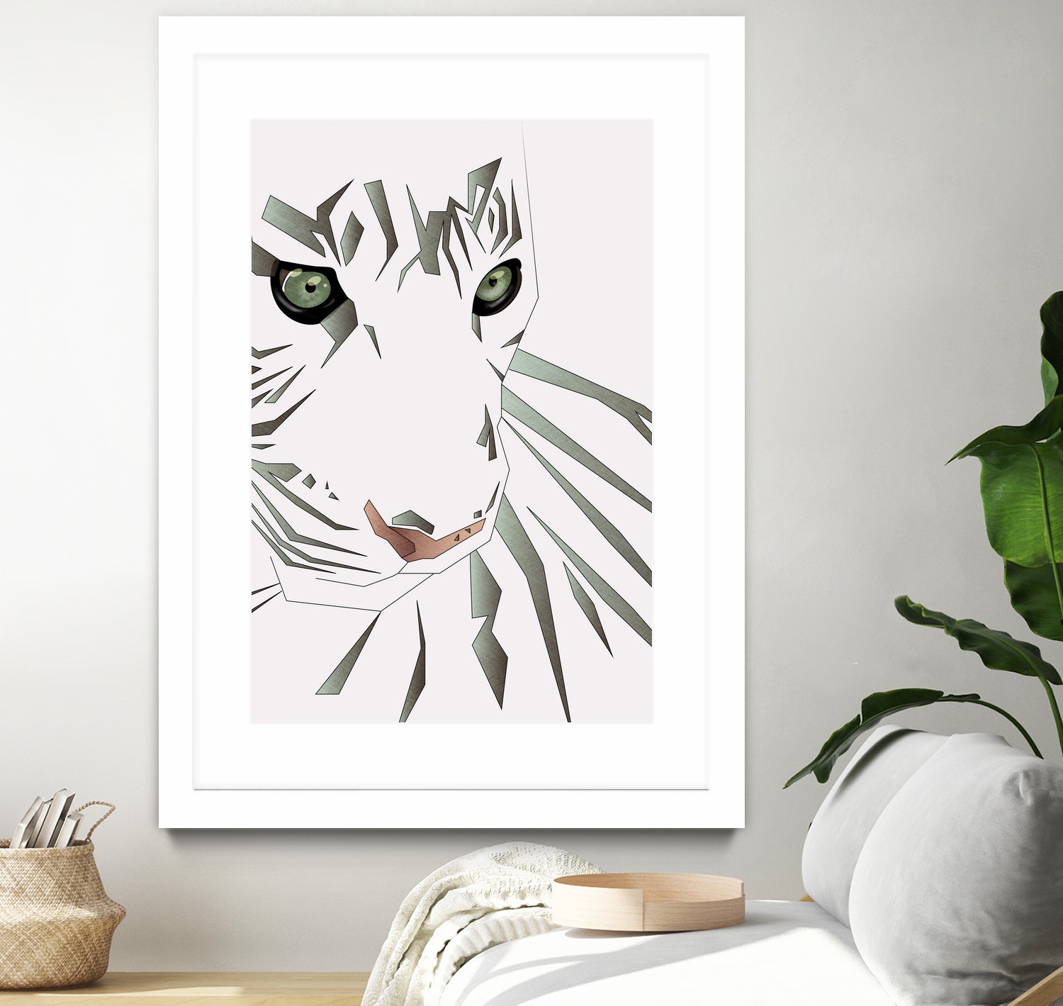 Tiger's Tranquility by Romina Lutz on GIANT ART - white digital painting