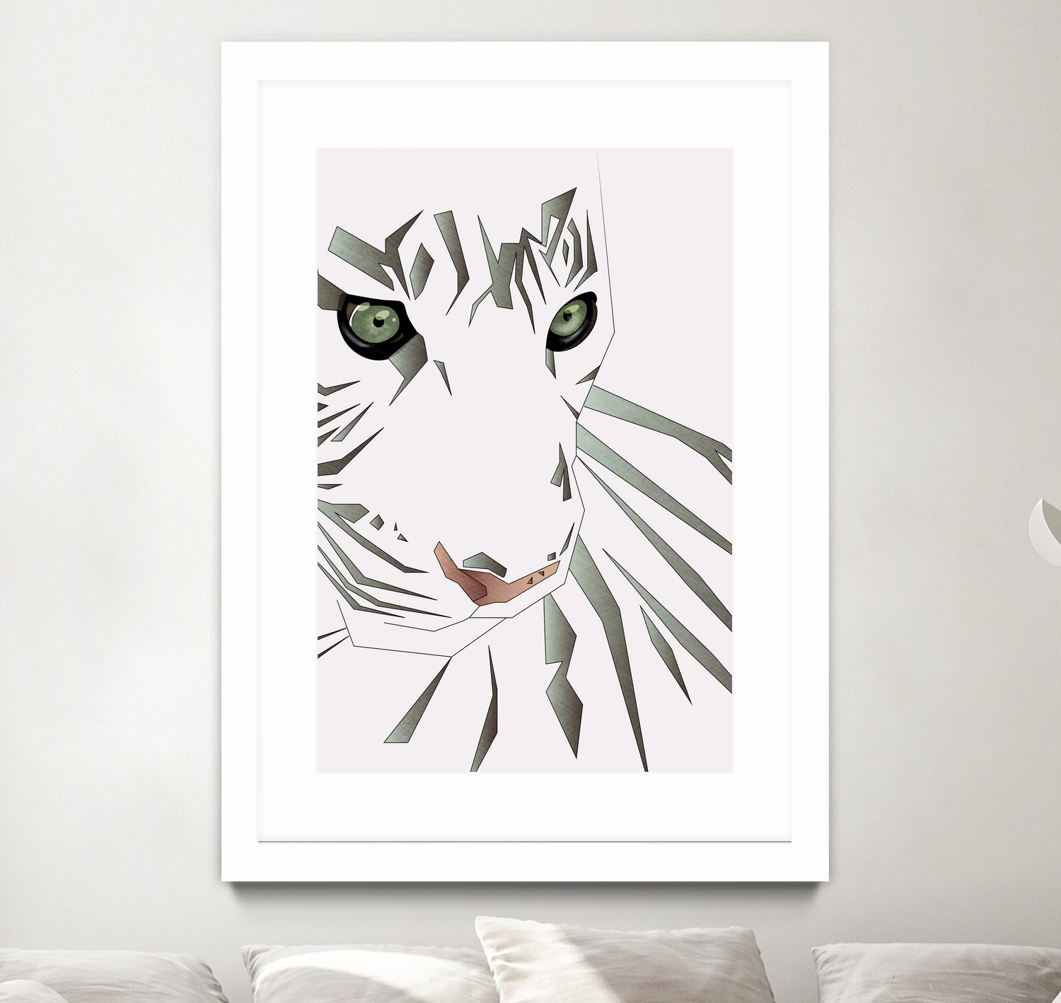 Tiger's Tranquility by Romina Lutz on GIANT ART - white digital painting